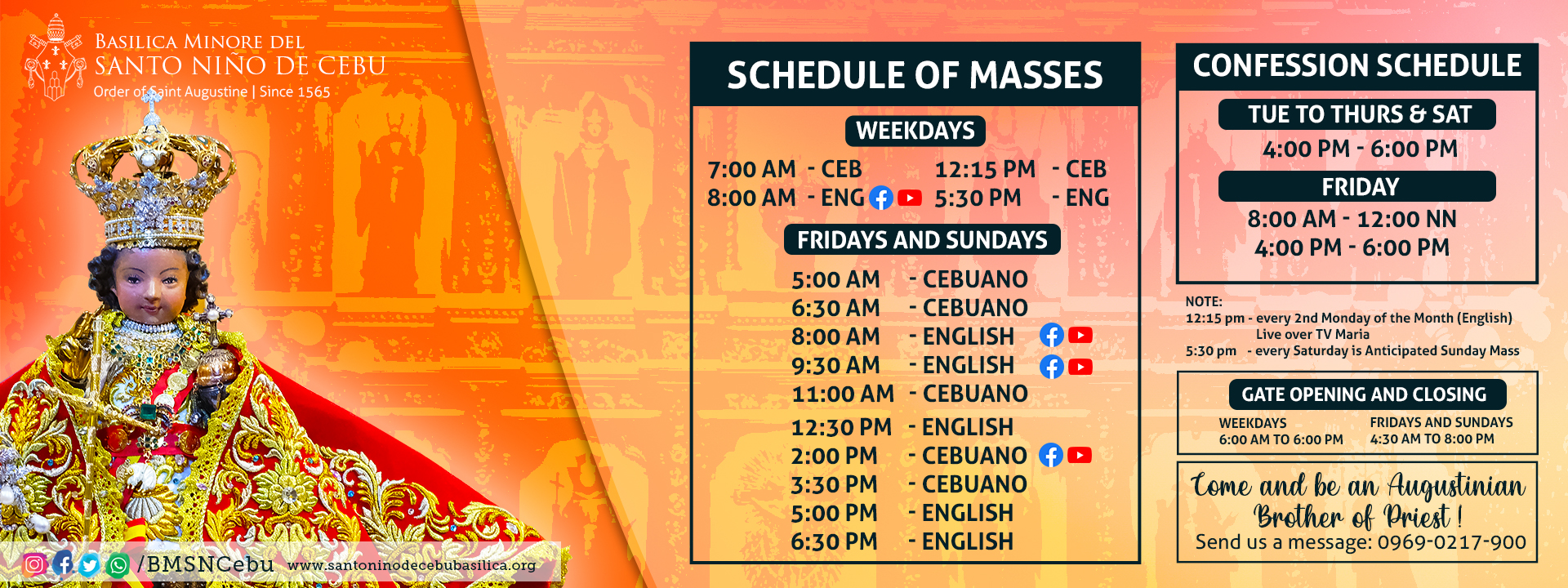 Mass Schedules Sto Nino Basilica Minore Del Santo Niño De Cebu
